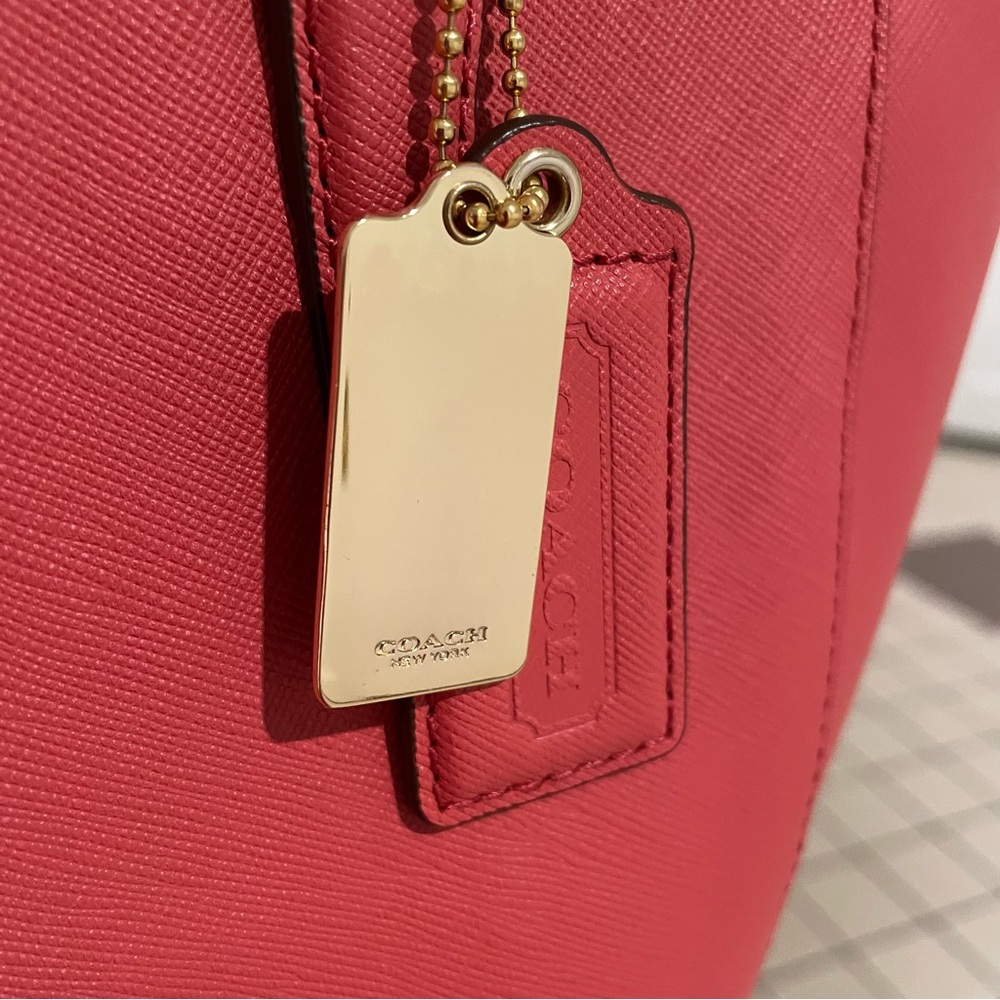 Coach Madison East West Saffiano Leather Tote, Pink with Gold Hardware - Picture 7 of 17